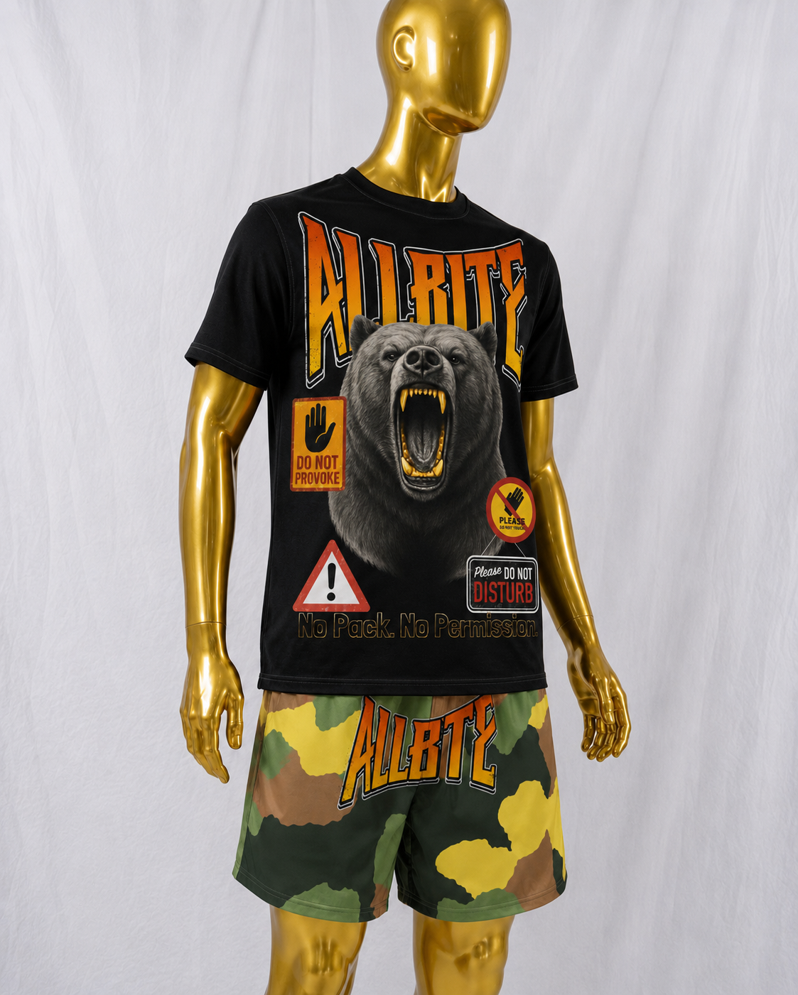 ALL BITE "Ironclad Bear" cotton crew neck t-shirt