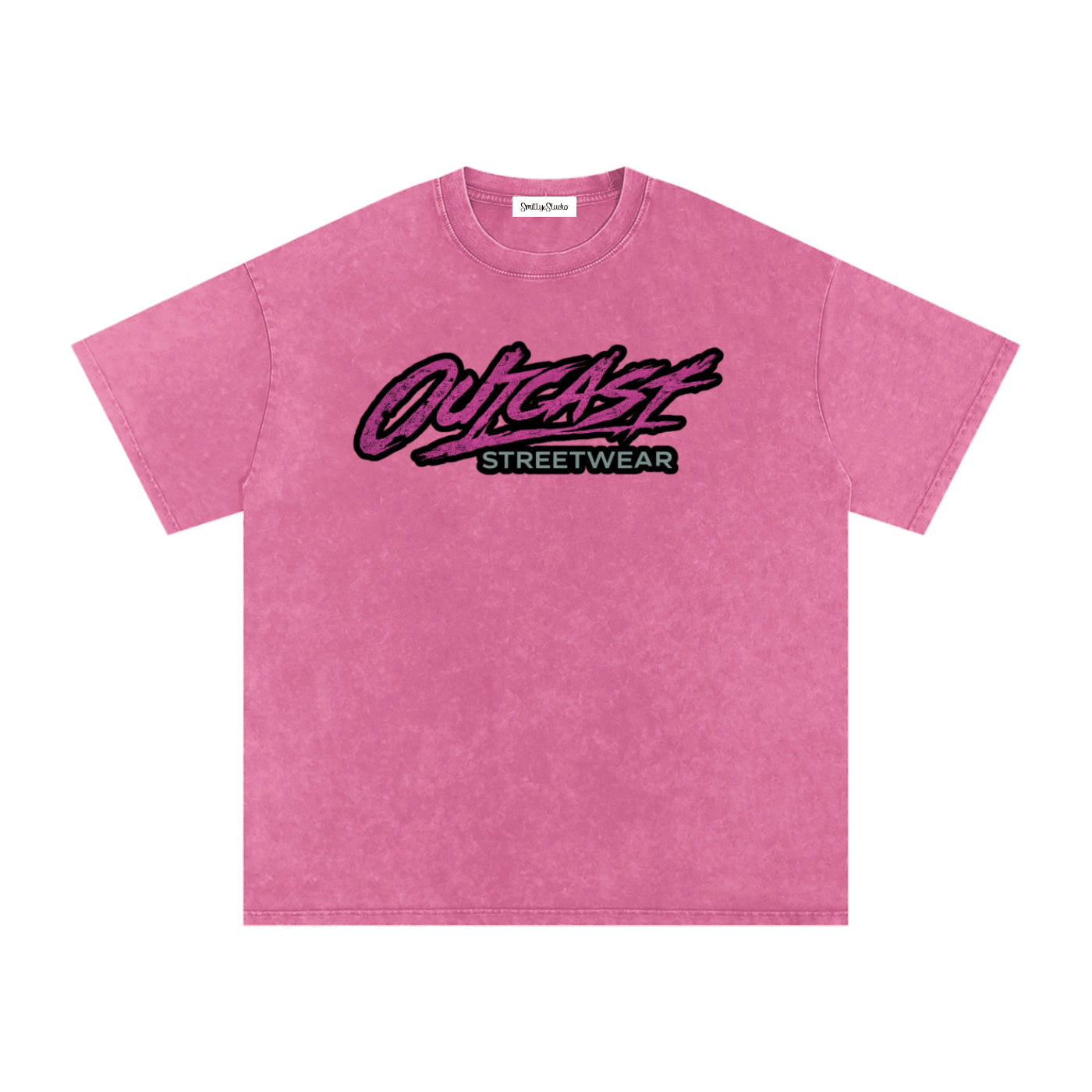 "Outcast Society" Snow Washed Oversized Cotton T-Shirt