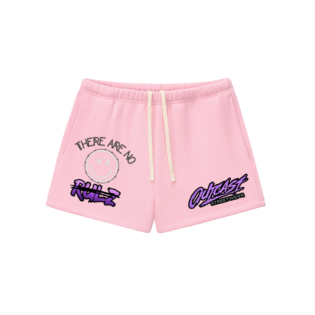 "Outcast Society" Essential Fleece Drawstring Sweatshorts (Pink)