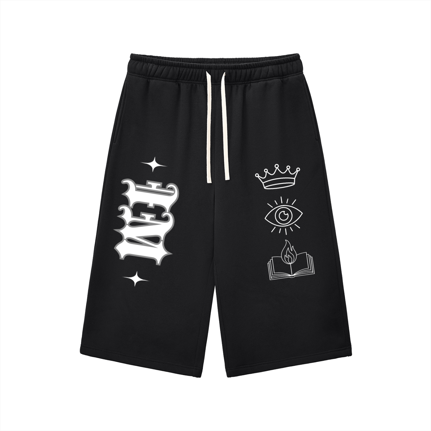 "Mastermind" Relaxed Drawstring Three-quarter Sweatpants