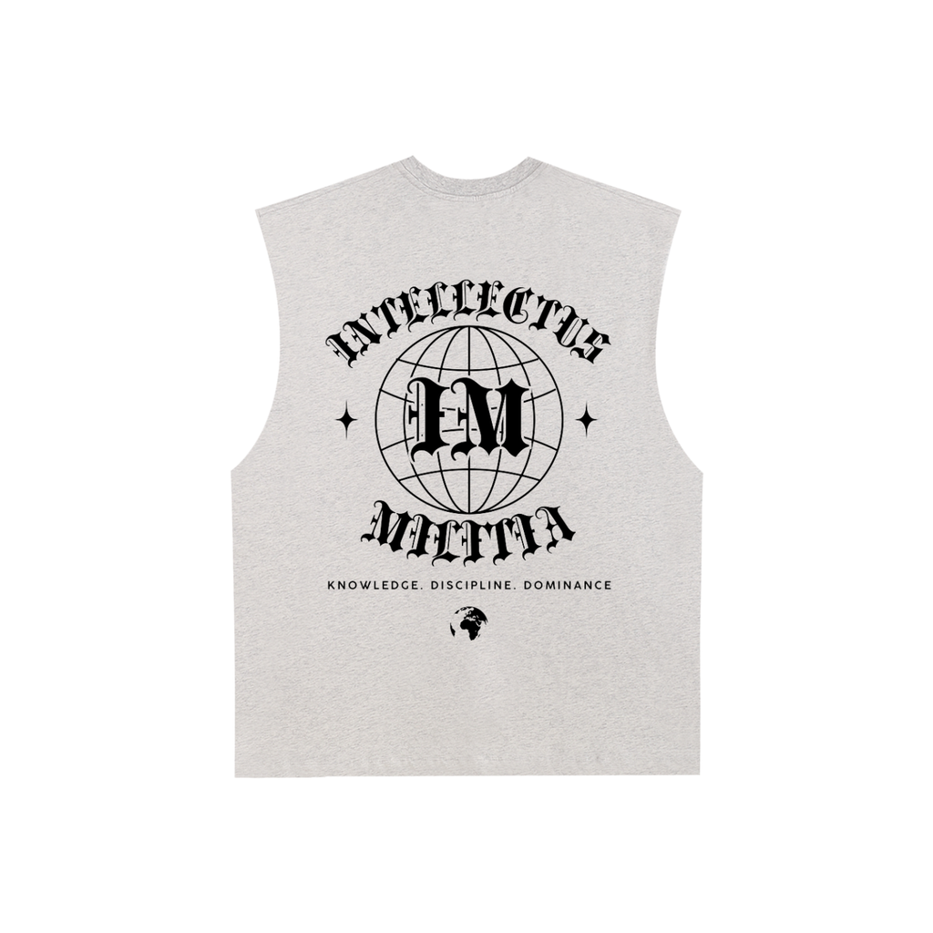 "Mastermind" Raw Edge Cotton Tank Top - Black (Baltimore)