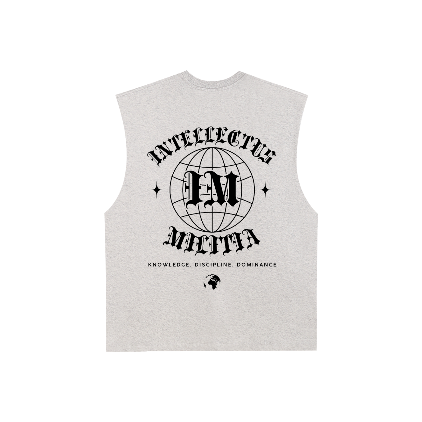 "Mastermind" Raw Edge Cotton Tank Top - Black (Baltimore)