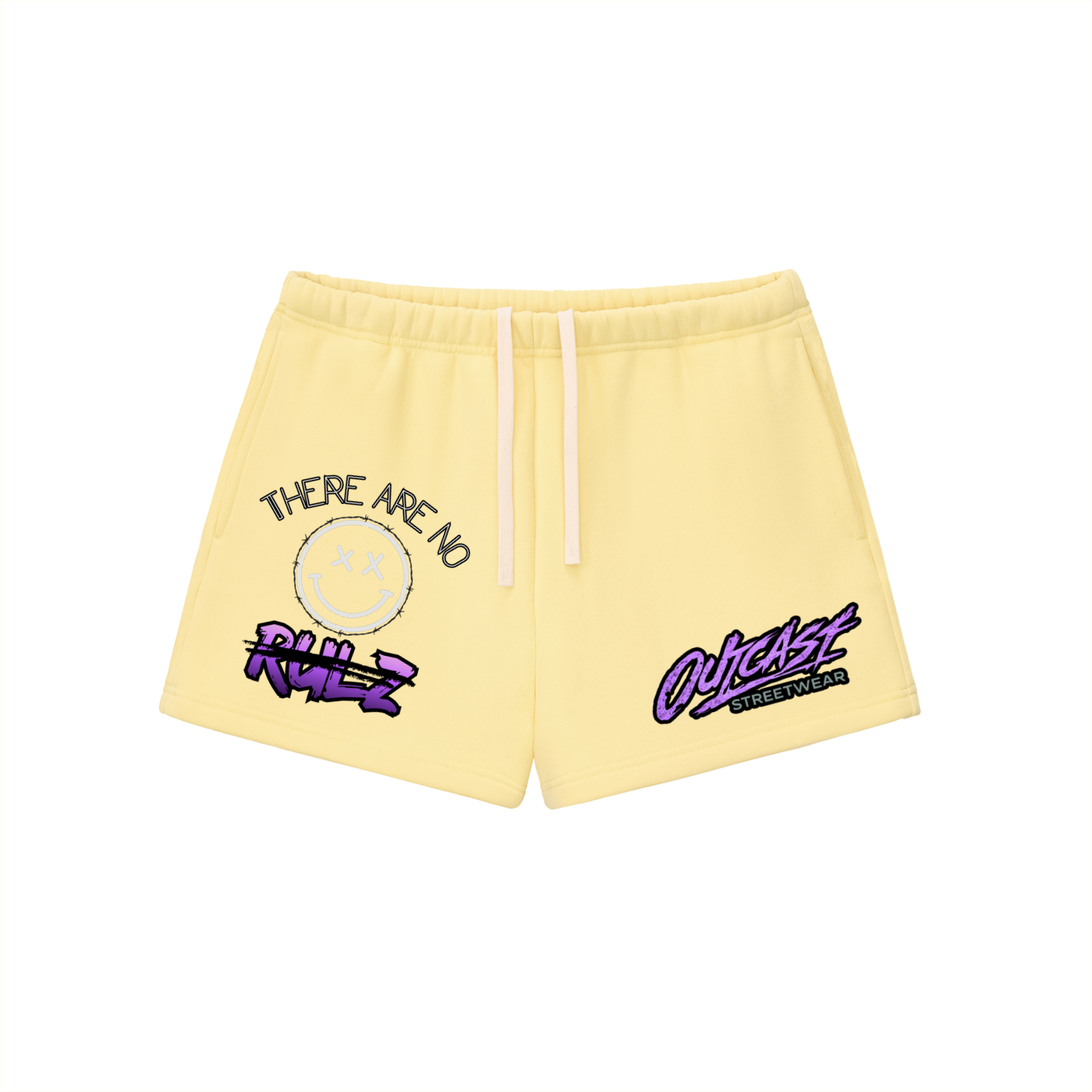"Outcast Society" Essential Fleece Drawstring Sweatshorts (Pink)