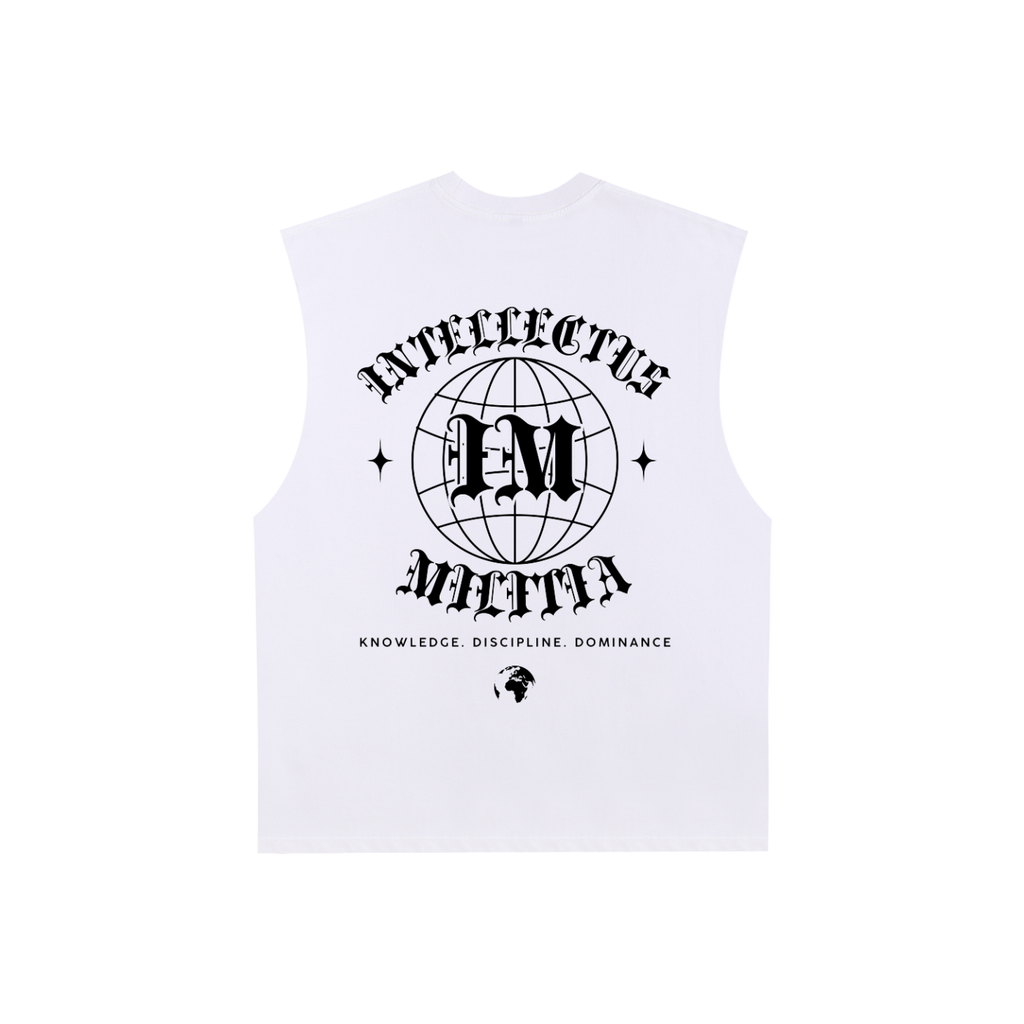 "Mastermind" Raw Edge Cotton Tank Top - Black (Baltimore)