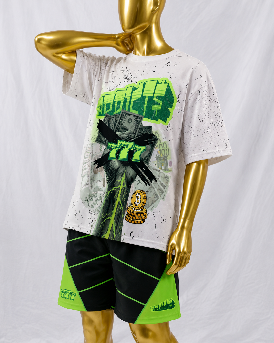 "Addict$" Oversized cotton t-shirt