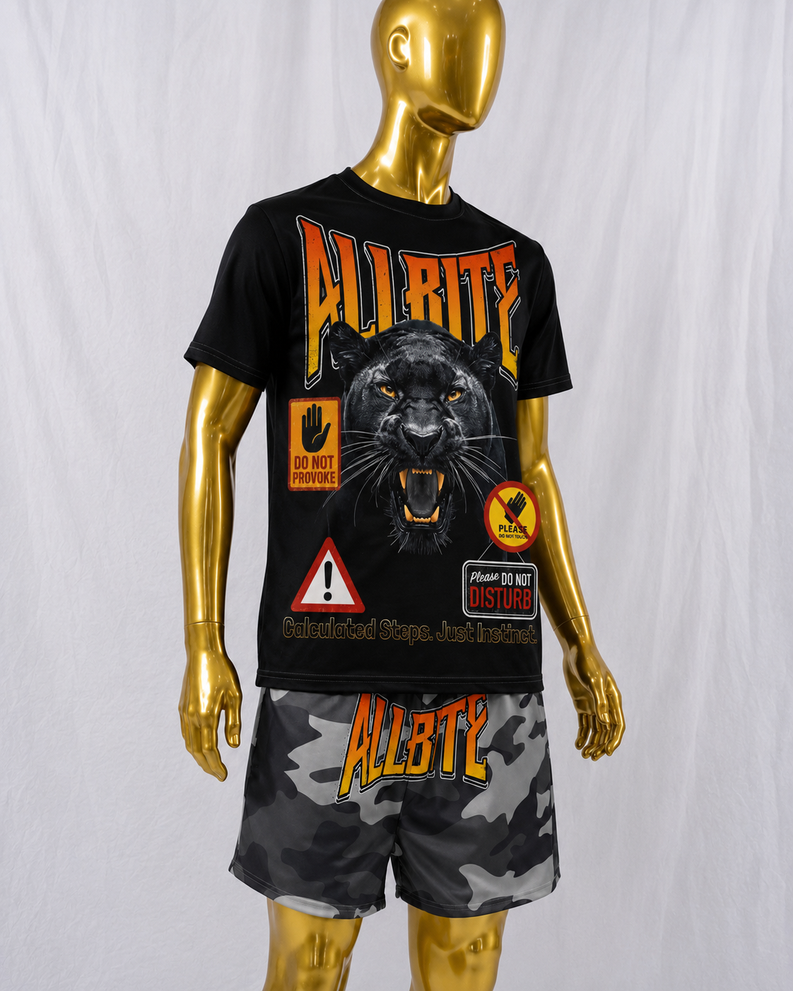 ALL BITE "Panther Instinct" cotton crew neck t-shirt