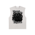Detroit "Masterminds" Raw Edge Cotton Tank Top (White Print)