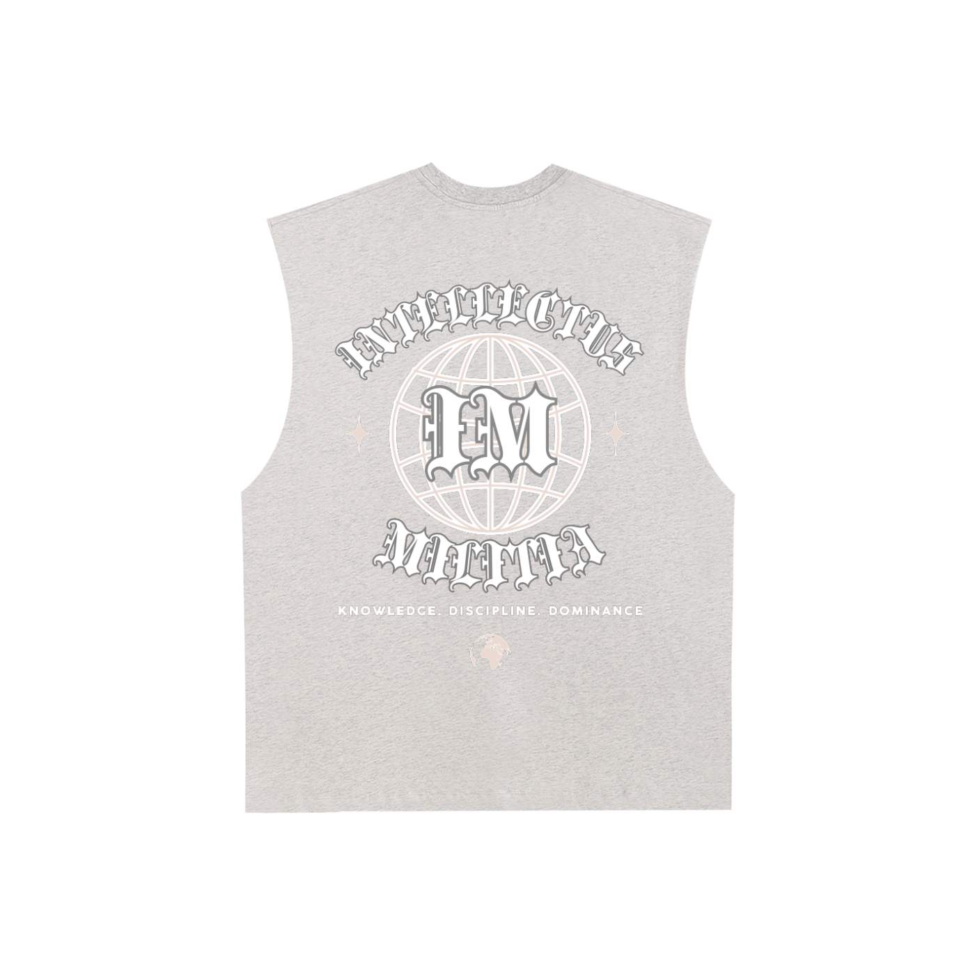"Masterminds" Raw Edge Cotton Tank Top - White - (Baltimore)