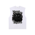 New York "Masterminds" Raw Edge Cotton Tank Top (Black Print)
