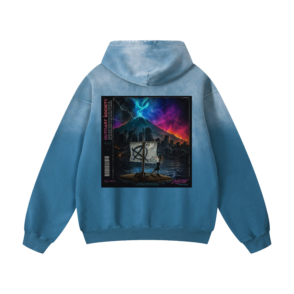 "Outcast Society" Heavyweight Sunfade Oversized Hoodie
