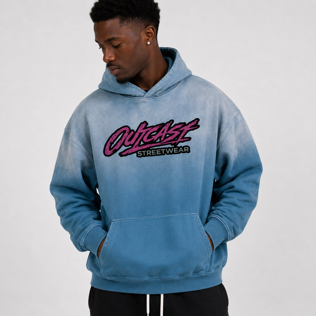 "Outcast Society" Heavyweight Sunfade Oversized Hoodie