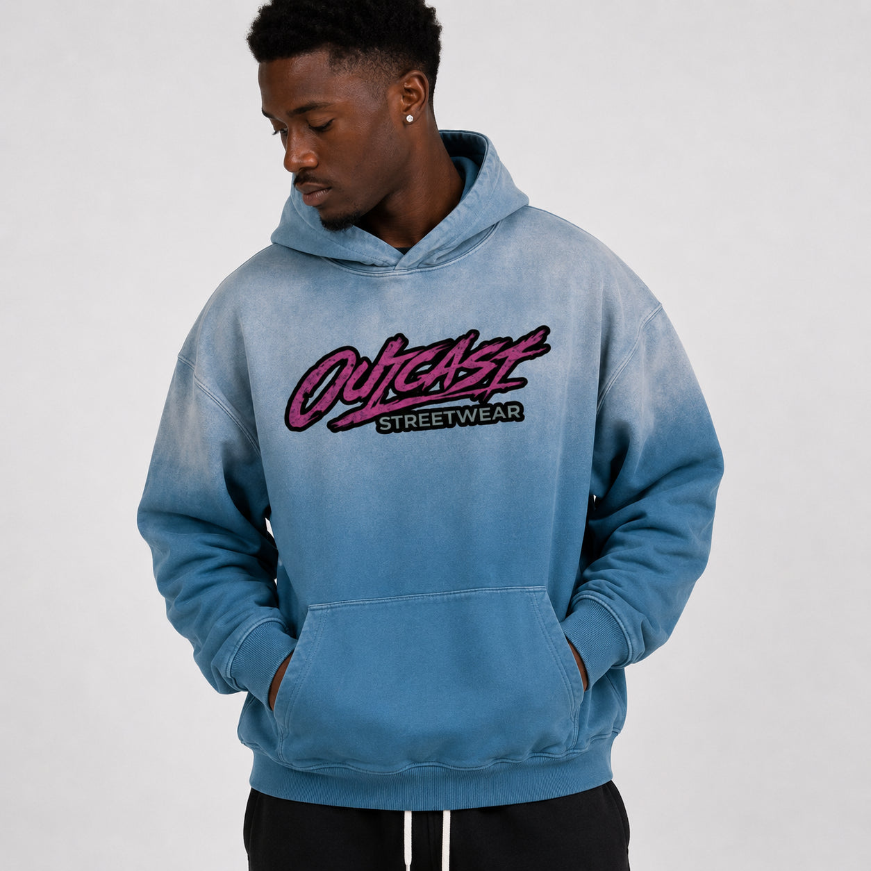 "Outcast Society" Heavyweight Sunfade Oversized Hoodie