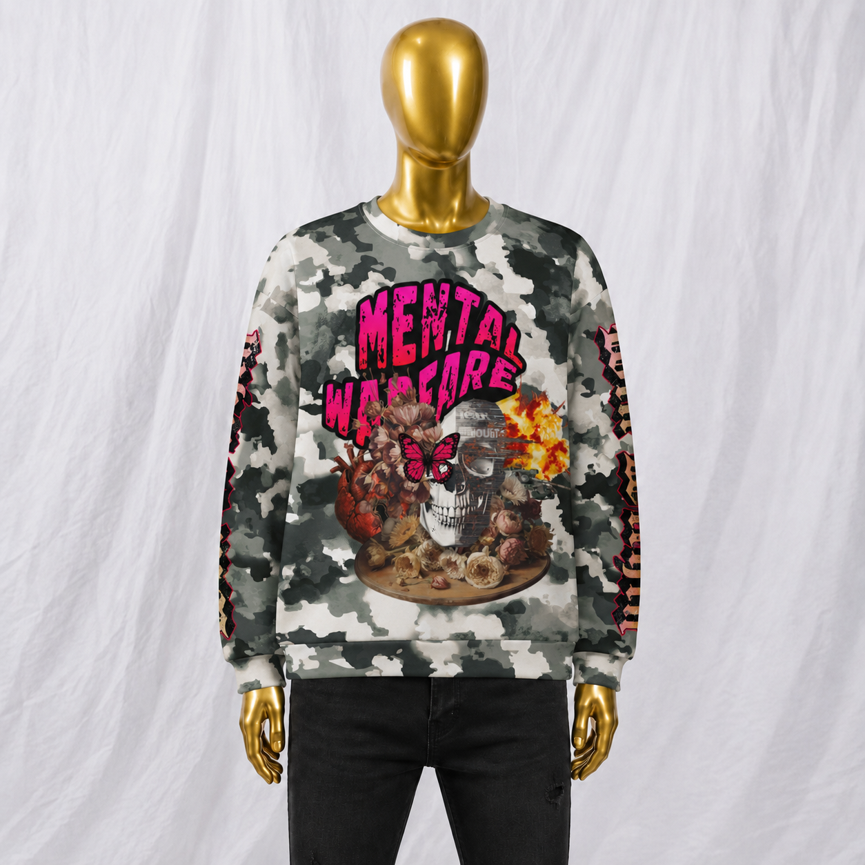 Mental Warfare camo (grey) cotton sweatshirt