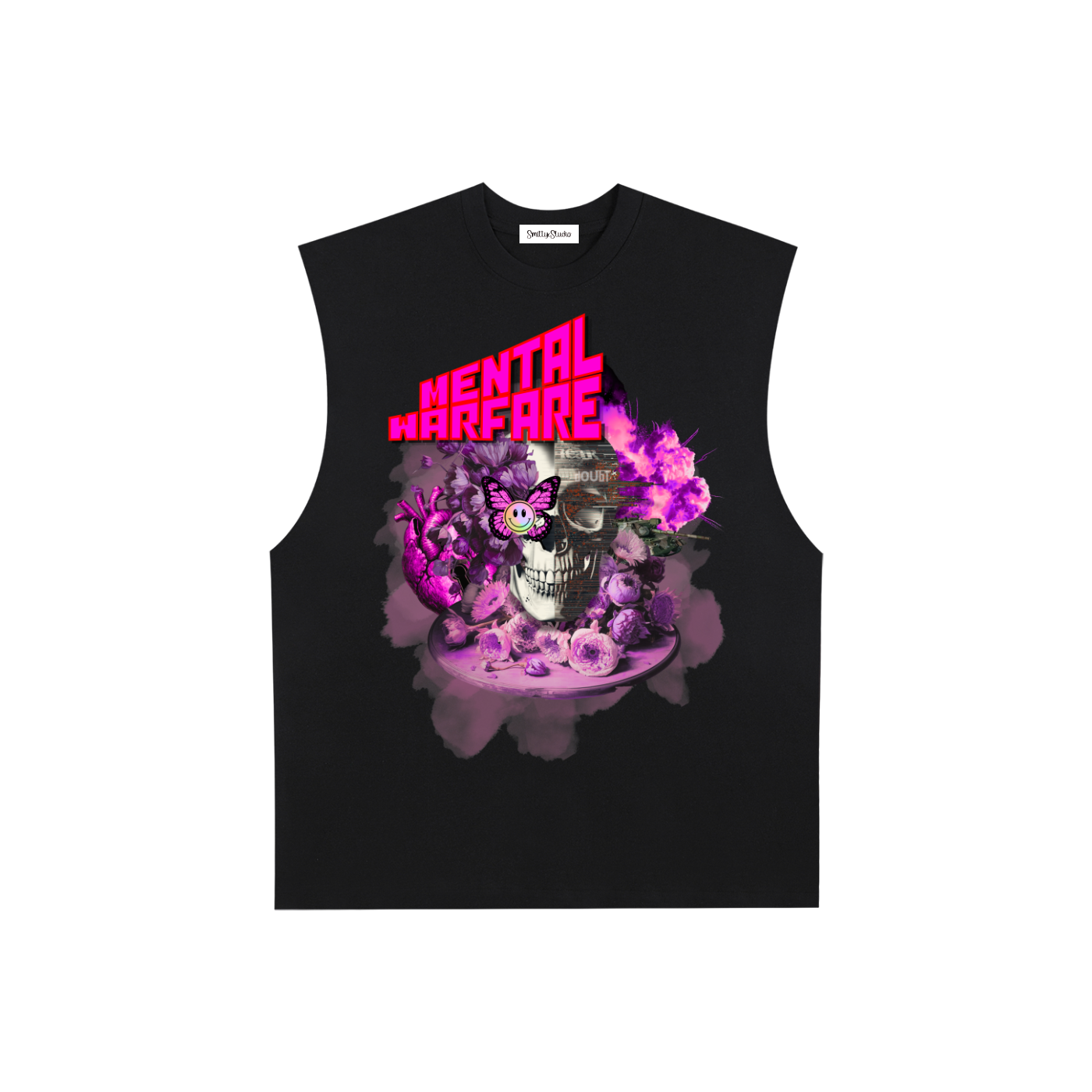 Mental Warfare "Oleander Edition" Raw Edge Cotton Tank Top
