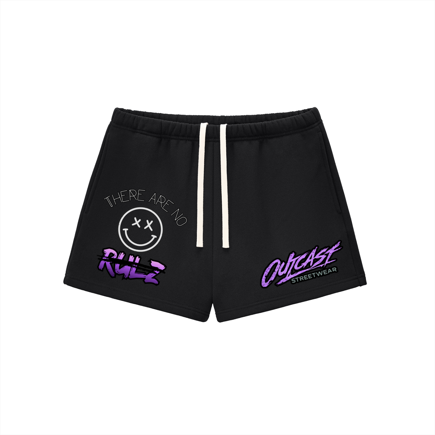 "Outcast Society" Essential Fleece Drawstring Sweatshorts (Pink)