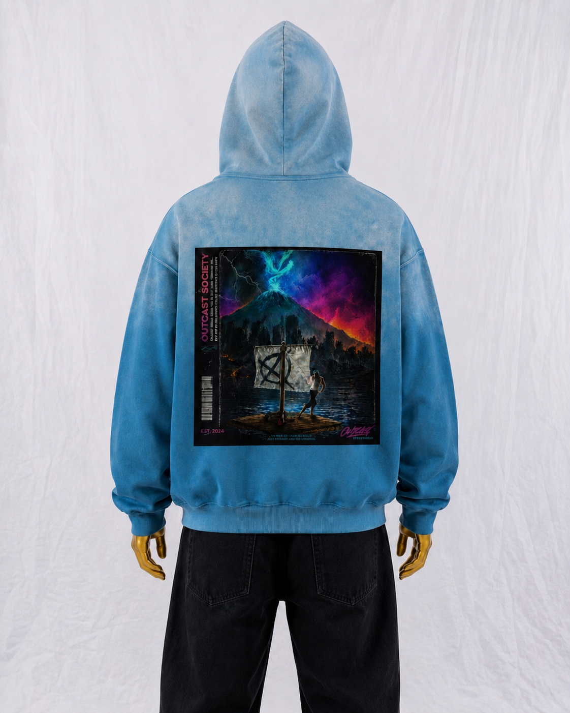 "Outcast Society" Heavyweight Sunfade Oversized Hoodie