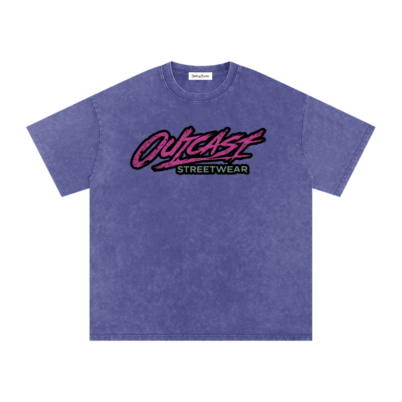 "Outcast Society" Snow Washed Oversized Cotton T-Shirt