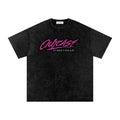 "Outcast Society" Snow Washed Oversized Cotton T-Shirt