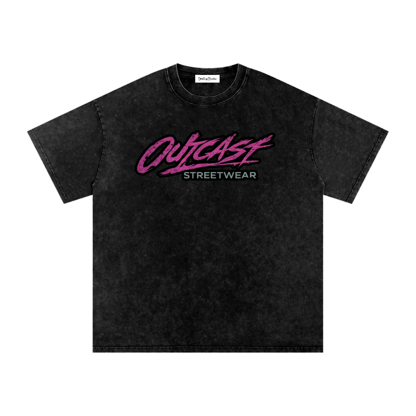 "Outcast Society" Snow Washed Oversized Cotton T-Shirt