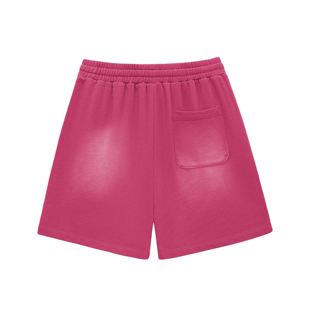 "Outcast Society" Sun Fade Raw Edge Cotton Shorts
