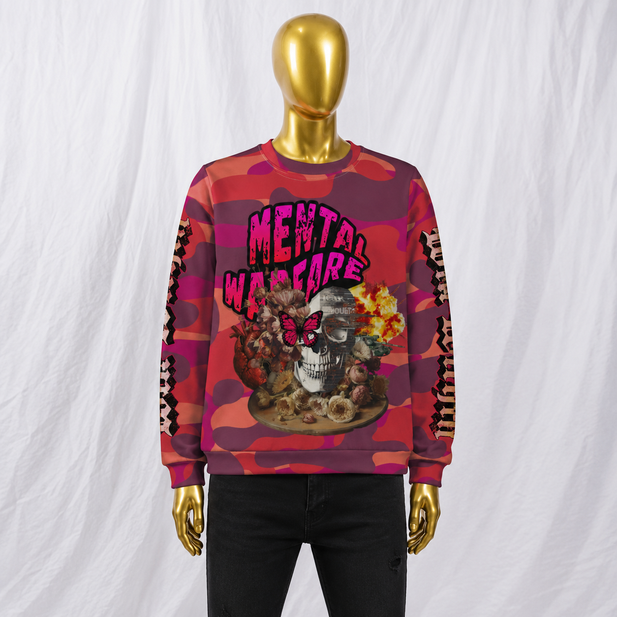 Mental Warfare camo (pink) cotton sweatshirt