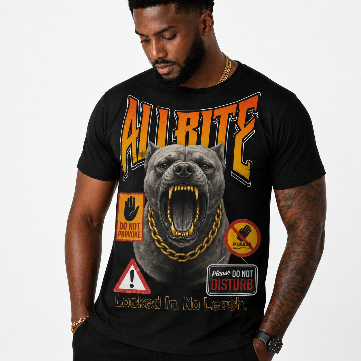 ALL BITE "Pit Mode" cotton crew neck t-shirt