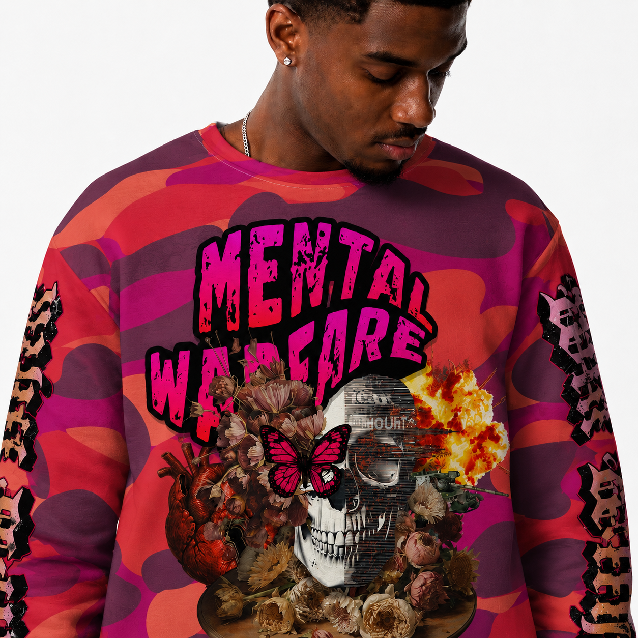 Mental Warfare camo (pink) cotton sweatshirt