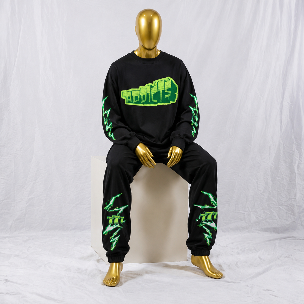 "Addict$" Oversized Long Sleeve T-Shirt
