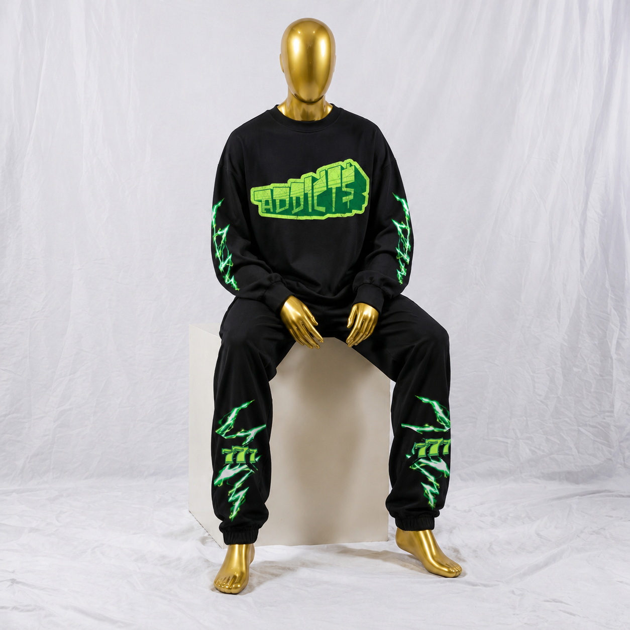 "Addict$" Oversized Long Sleeve T-Shirt