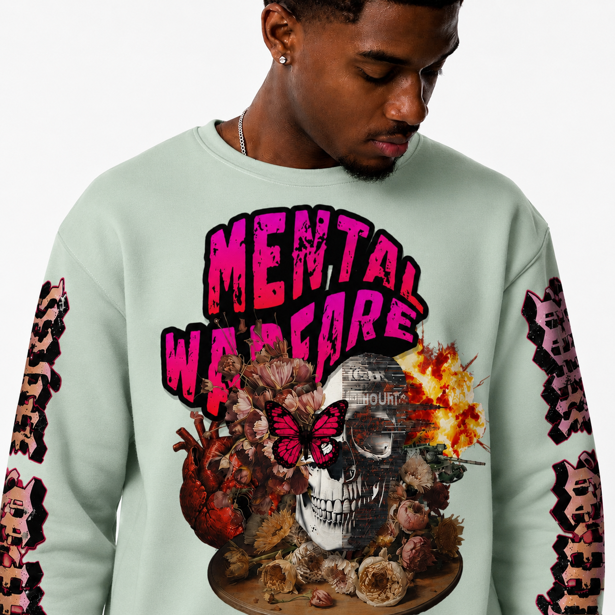 Mental Warfare Unisex cotton sweatshirt (mint)
