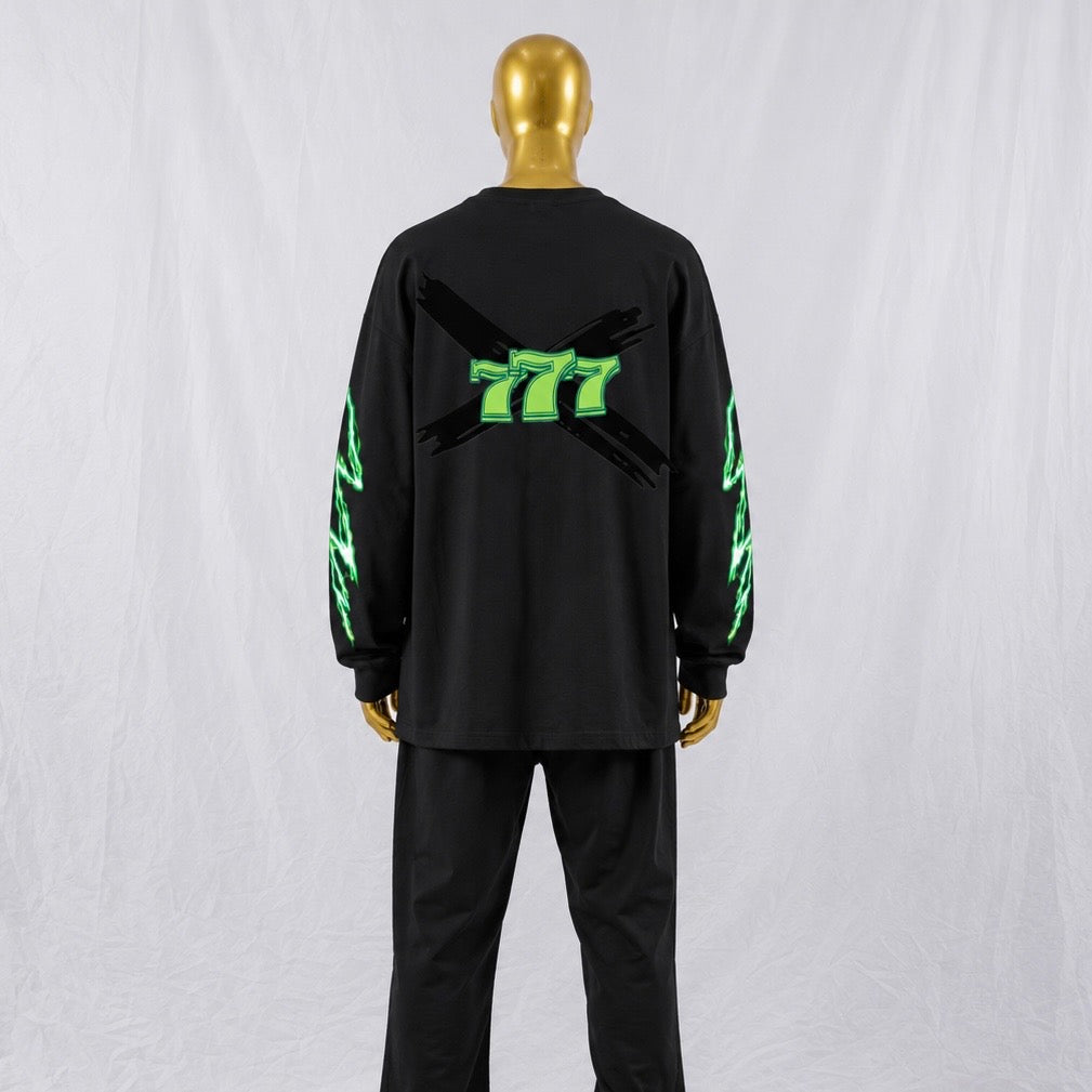 "Addict$" Oversized Long Sleeve T-Shirt