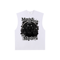 Detroit "Masterminds" Raw Edge Cotton Tank Top (Black Print)
