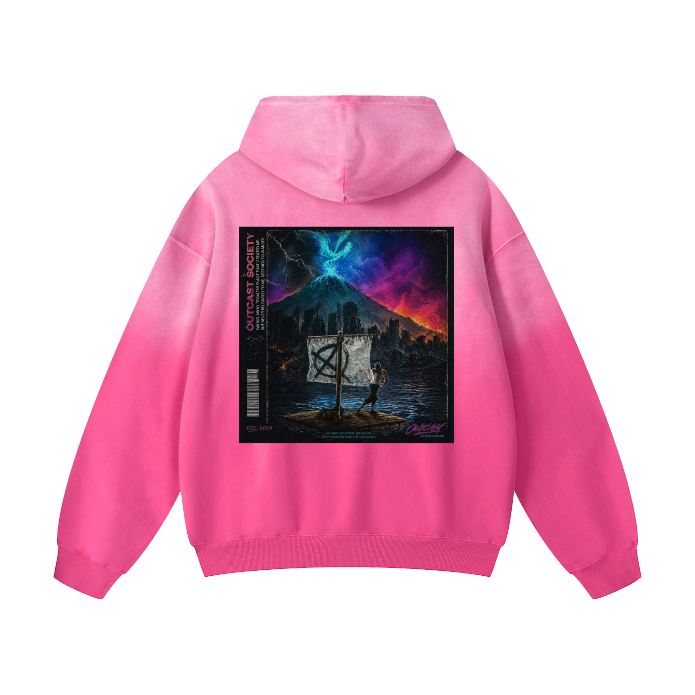 "Outcast Society" Heavyweight Sunfade Oversized Hoodie
