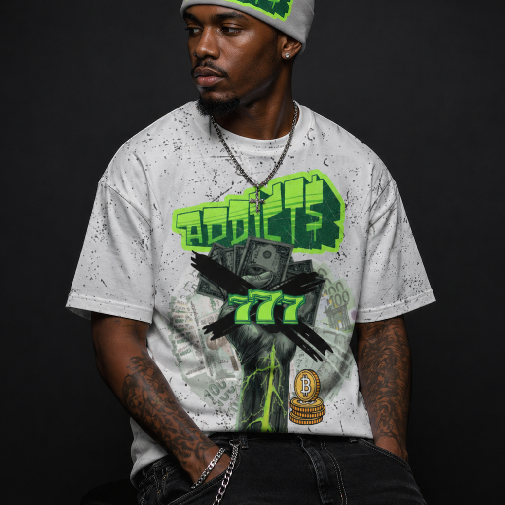 "Addict$" Oversized cotton t-shirt