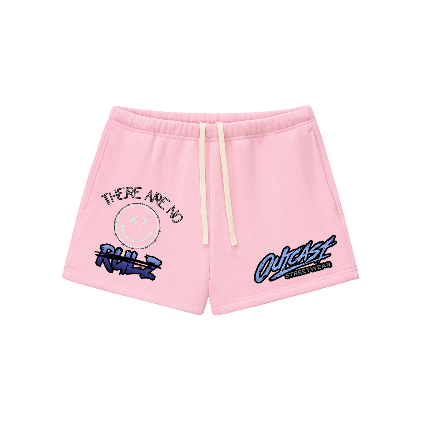 "Outcast Society" Essential Fleece Drawstring Sweatshorts (Purple)