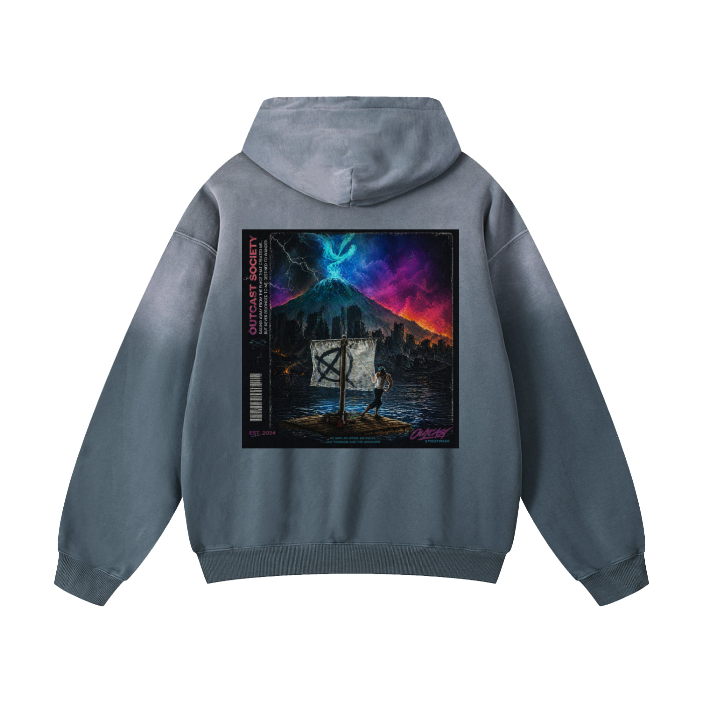 "Outcast Society" Heavyweight Sunfade Oversized Hoodie