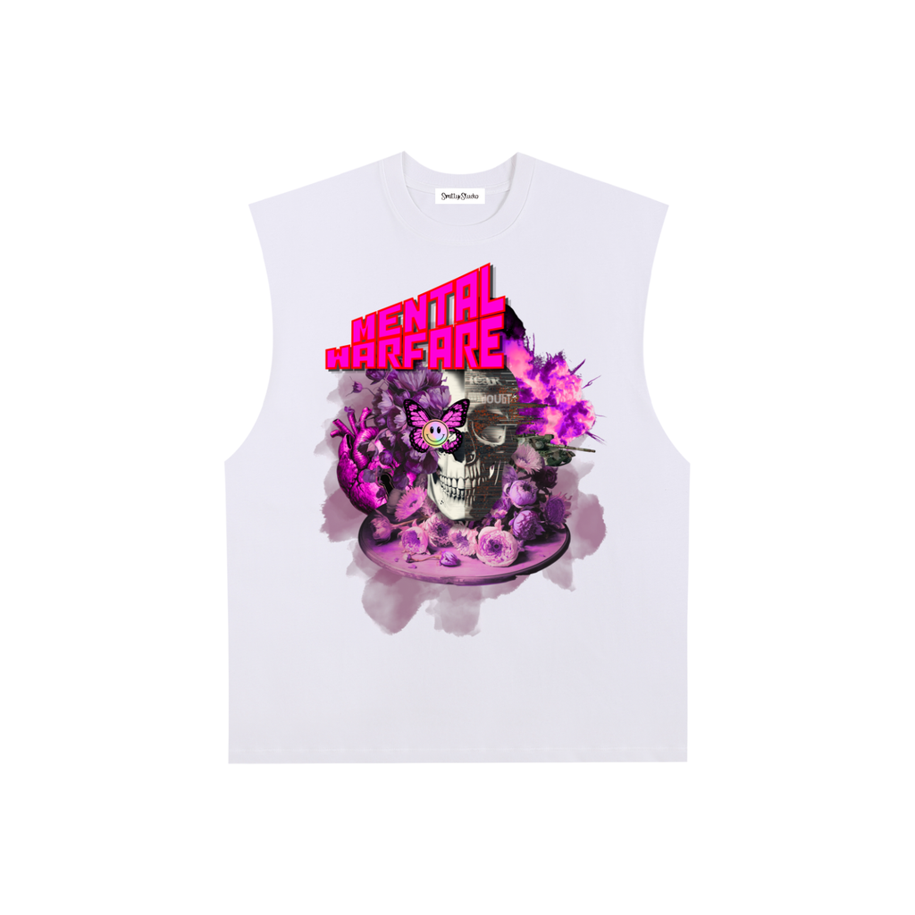 Mental Warfare "Oleander Edition" Raw Edge Cotton Tank Top