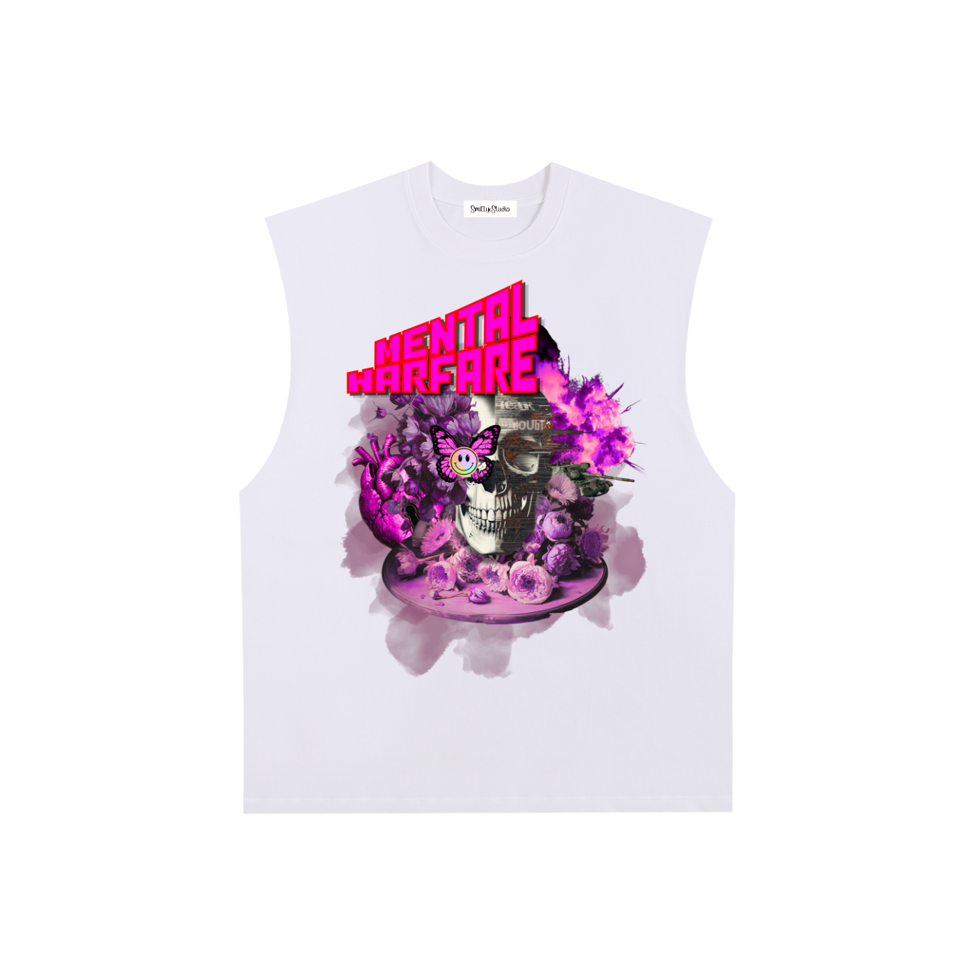 Mental Warfare "Oleander Edition" Raw Edge Cotton Tank Top