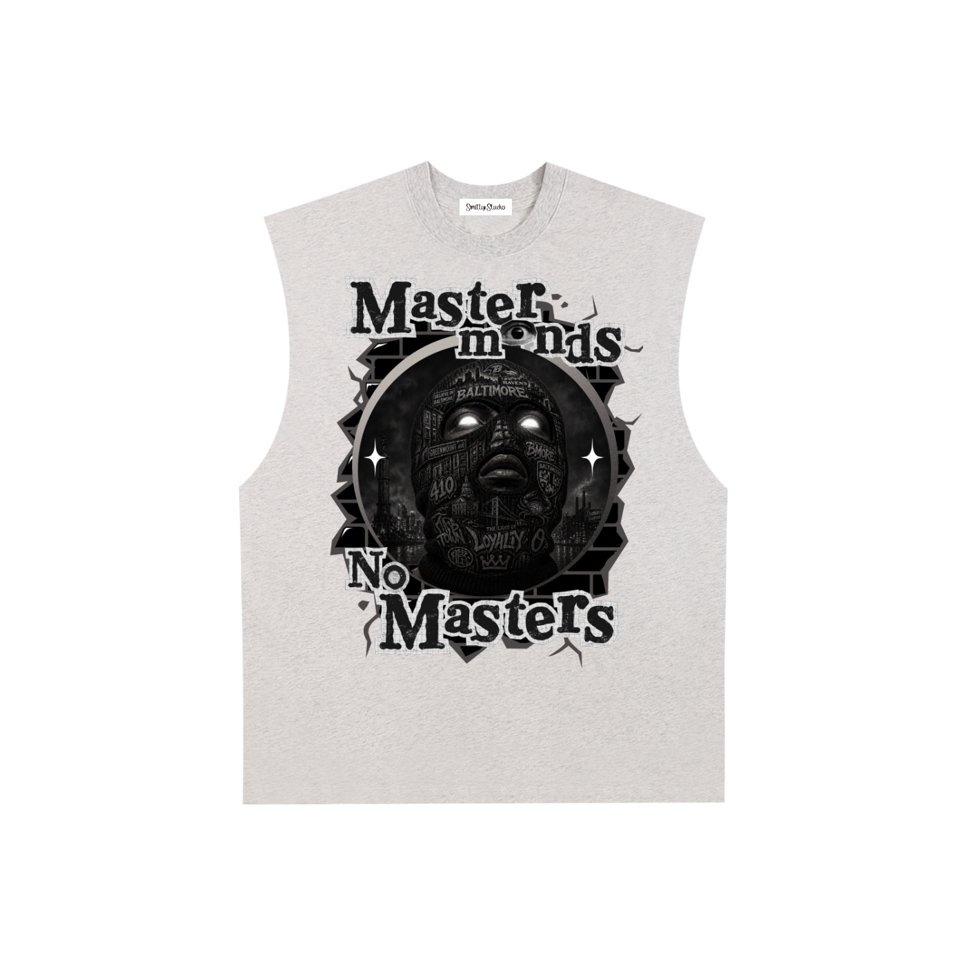 "Intellectus Militia" Raw Edge Cotton Tank Top - Black (Baltimore)