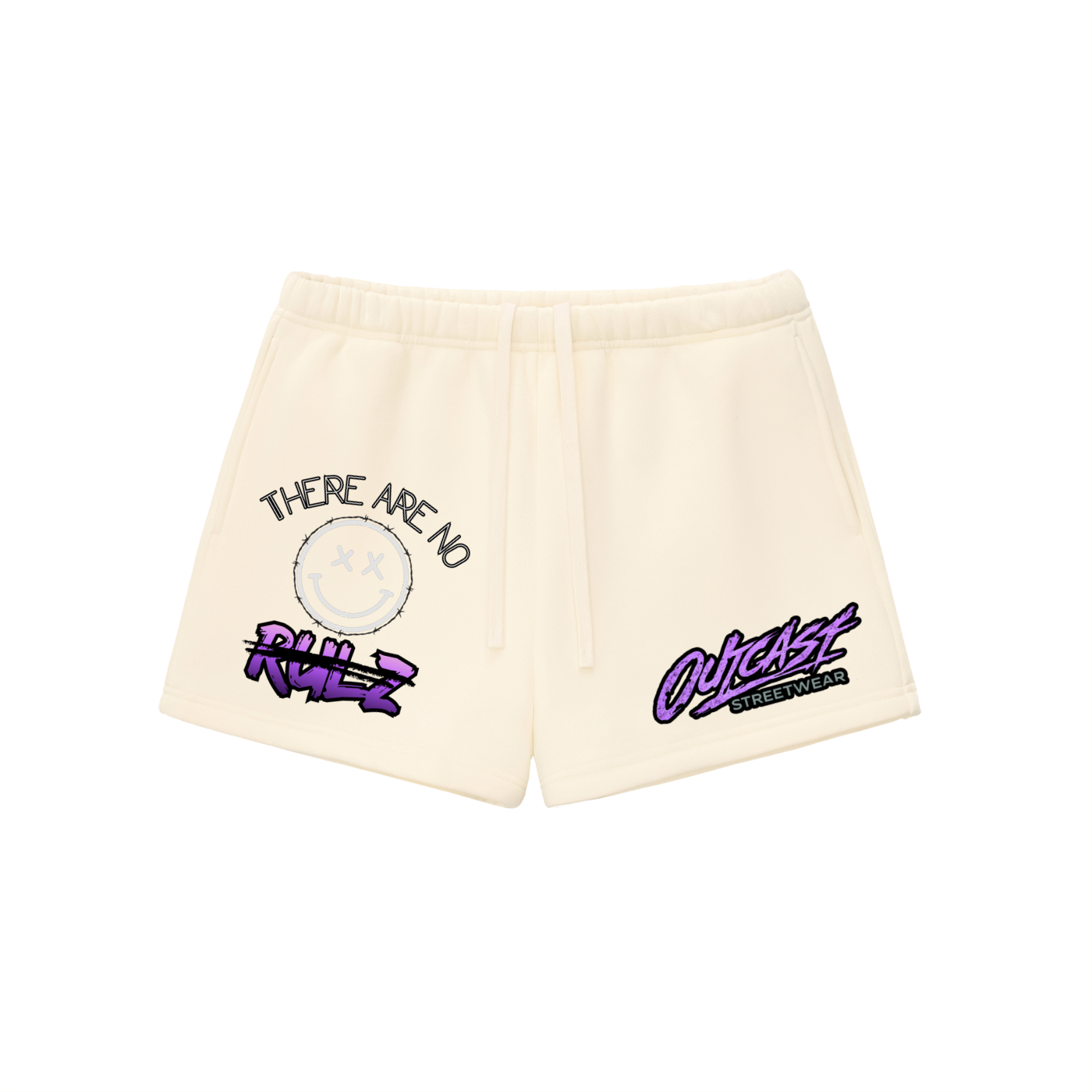 "Outcast Society" Essential Fleece Drawstring Sweatshorts (Pink)