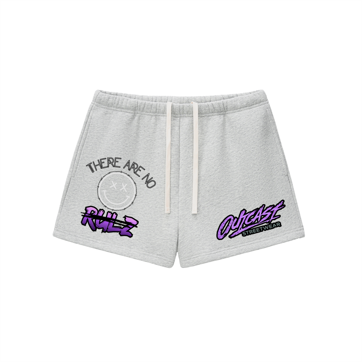 "Outcast Society" Essential Fleece Drawstring Sweatshorts (Pink)