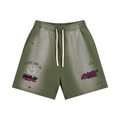 "Outcast Society" Sun Fade Distressed Shorts