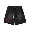 "Outcast Society" Sun Fade Raw Edge Cotton Shorts