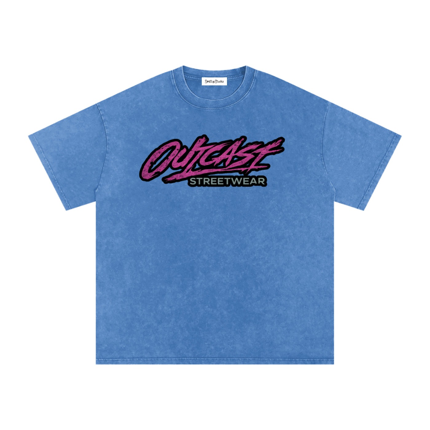 "Outcast Society" Snow Washed Oversized Cotton T-Shirt